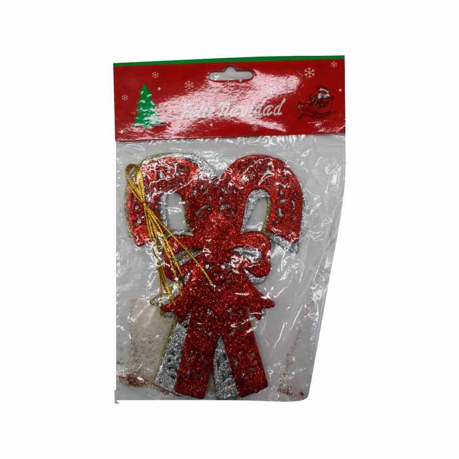 Adorno Navidad Escarc Bastón 3 Piezas Funda Mia-5874