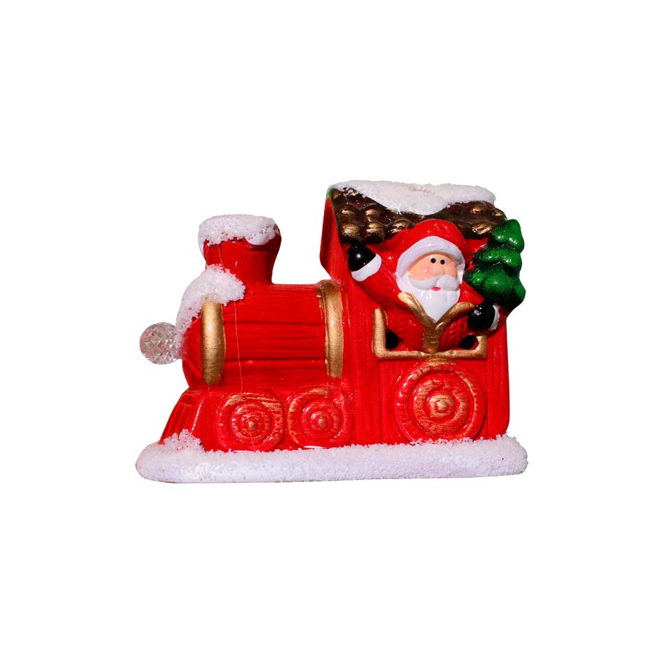 Papa Noel En Tren Luz Led Mia-6208