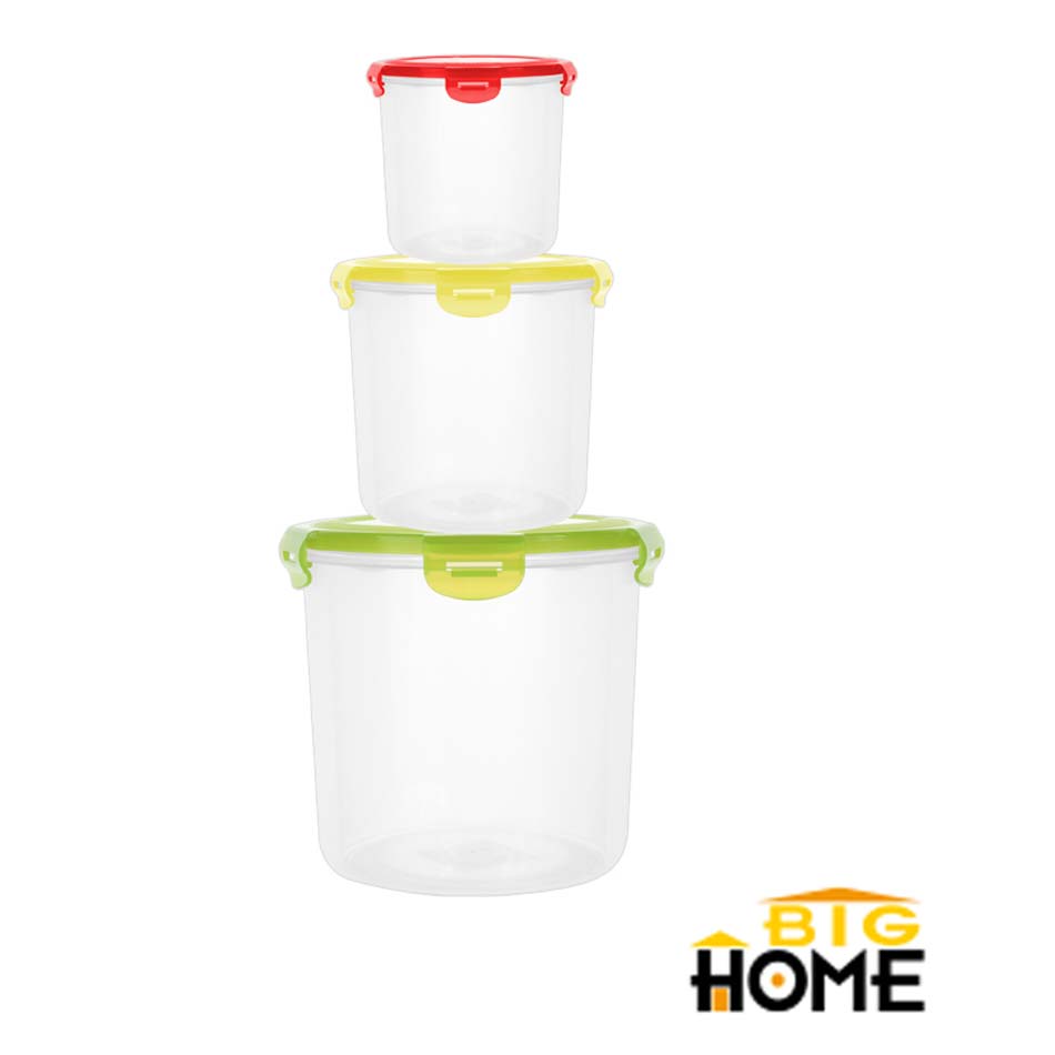 Repostero Big-Home Plástico Red X3 Piezas Tapa Color Fl-R234