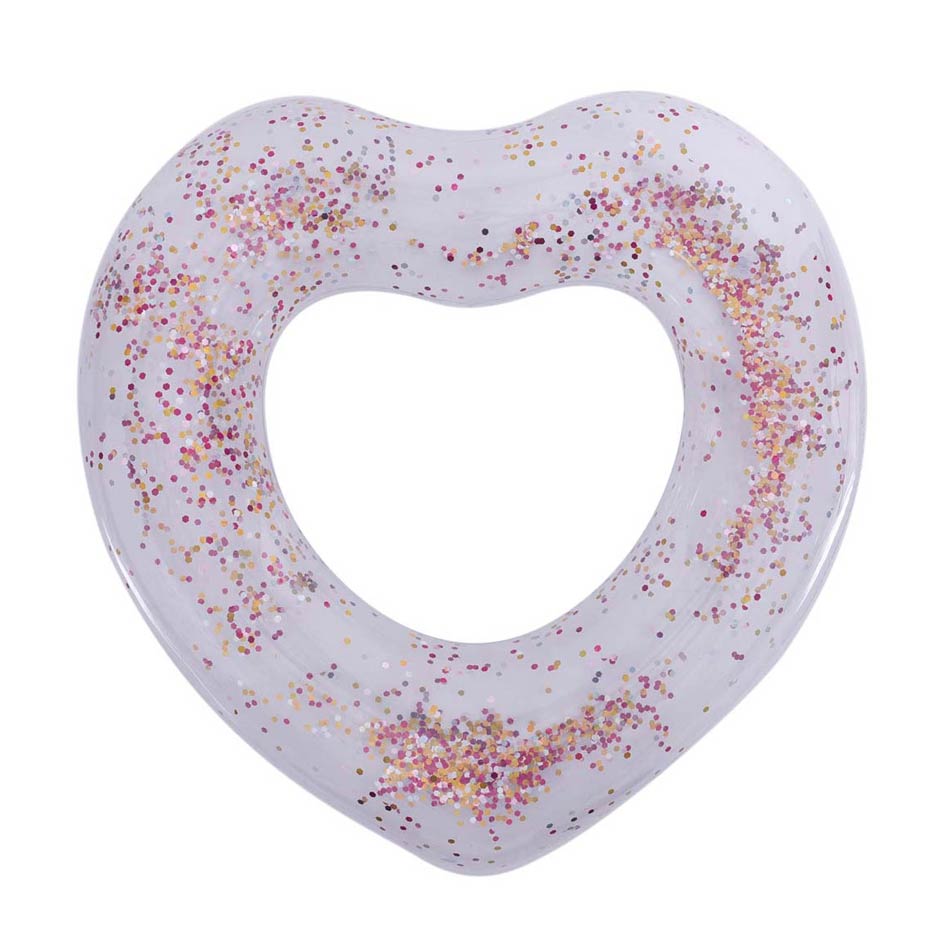 Flotador Corazón Trasparente Brillante 90Cm Mia-P13