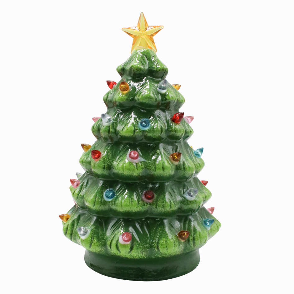 Árbol Navidad Cerámica Navidad Luz Led Mia-7178