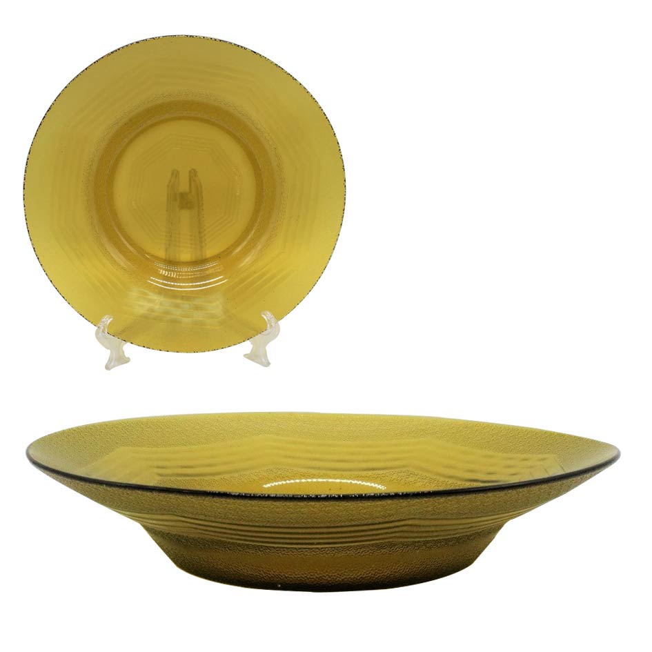 Plato Hondo Vidrio Ambar Opto Dp925A