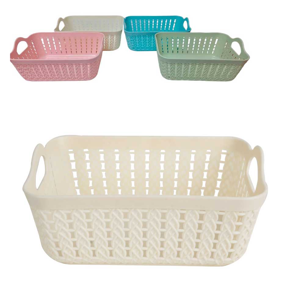 Canasta Plastico Rectangular Con Asas 14X8X20Cm Mia8219