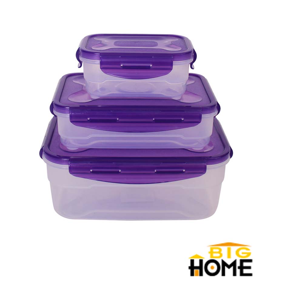 Repostero Plástico Cuadrado 3 Piezas Big Home Lila Flsb148