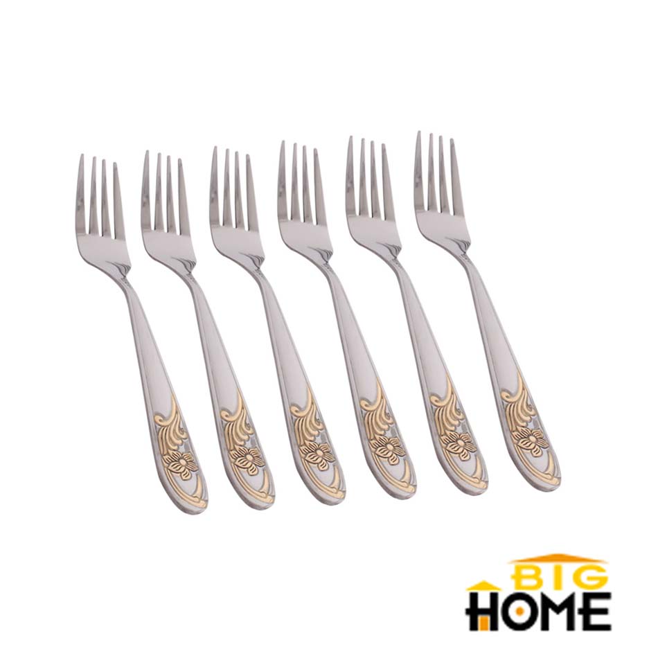 Set Tenedores Acero Inoxidable Funda 12 Piezas Big Home | Mia-6631-1