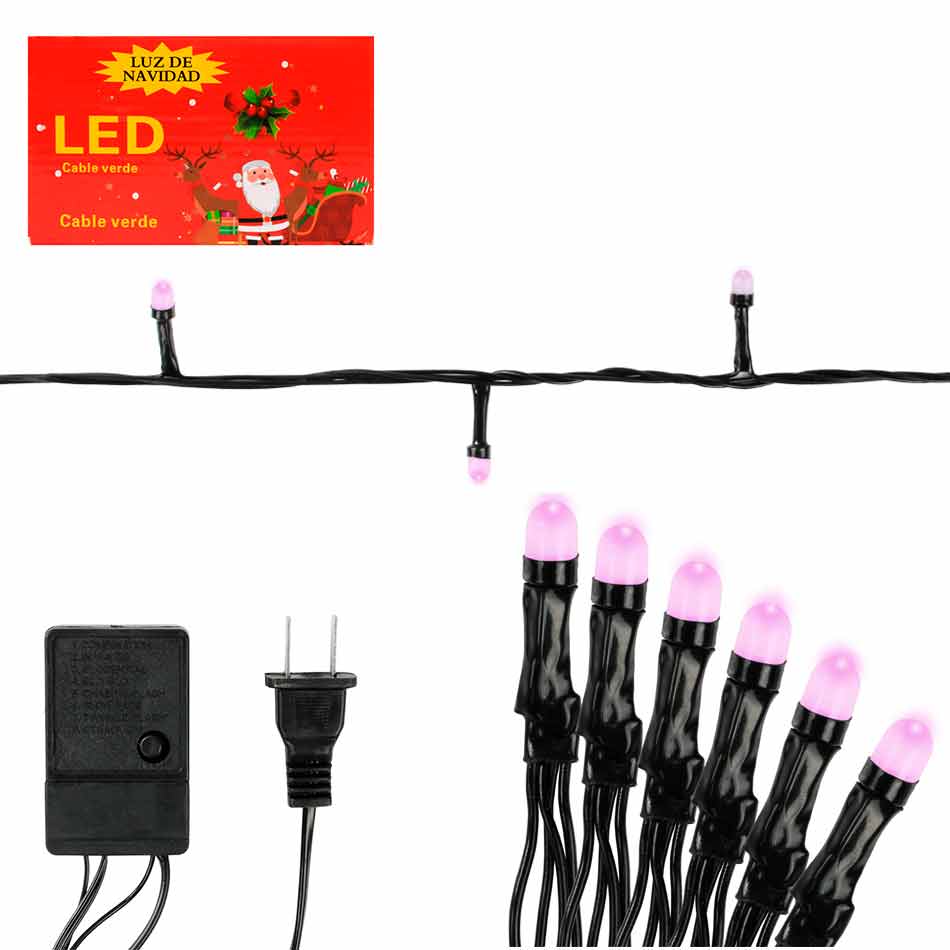 Luces Navidad Led Bombillo 100L Fucsia MIA-7021F