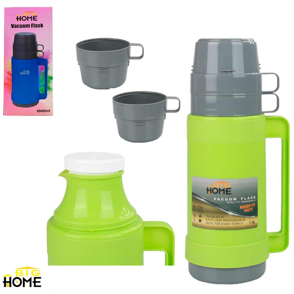 Termo Plastico con Doble Taza 1L Big Home 2548H