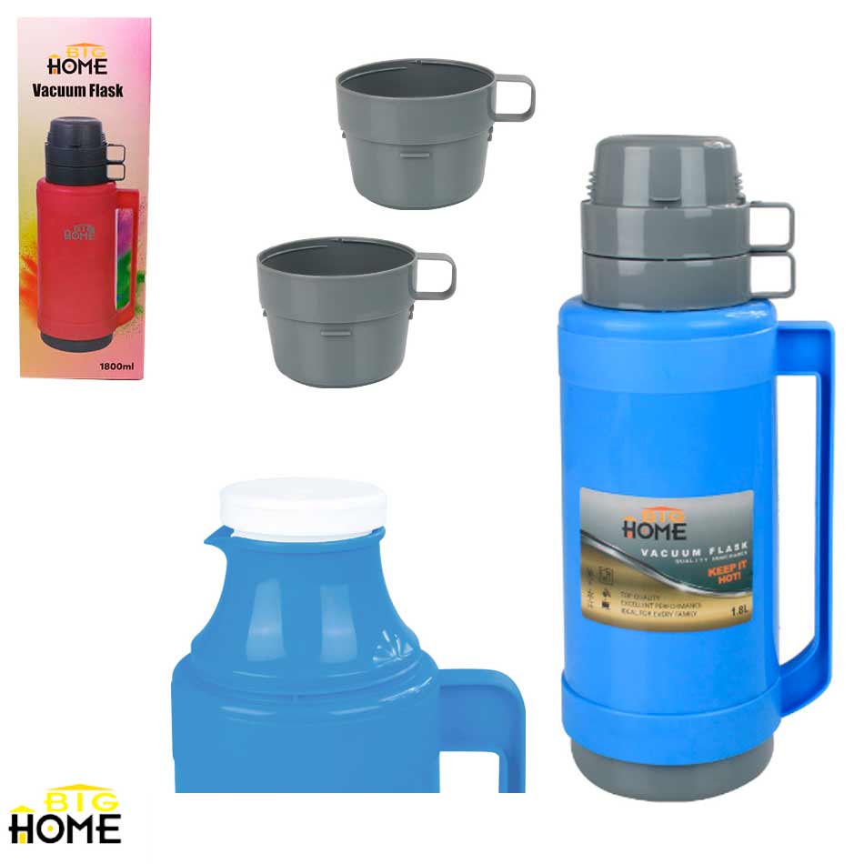 Termo Termico Con Asas Y 2 Tazas 1.8 Litros Big Home Da518