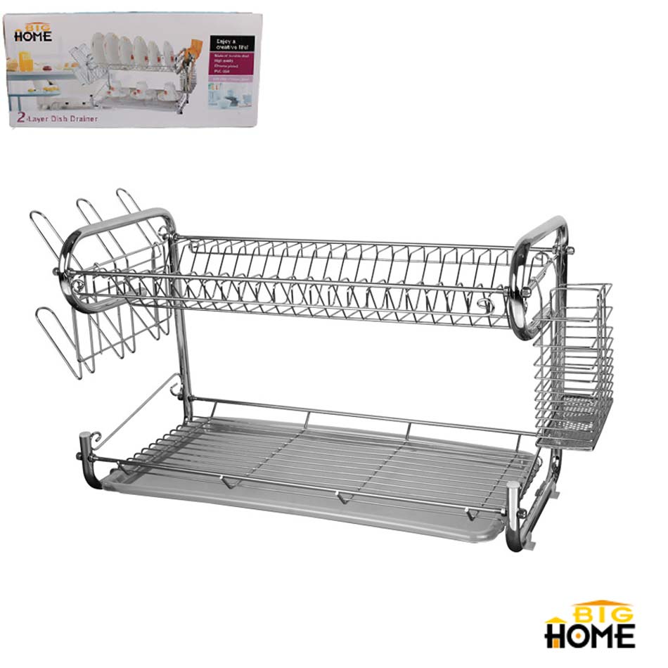 Porta Vajilla De Acero Inoxidable 2 Niveles Big Home AE-767A