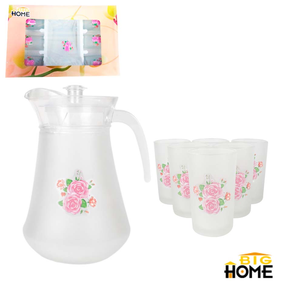 Set Jarra C/Vasos Pavonado Big Home 10Onz 137Fs-7Th