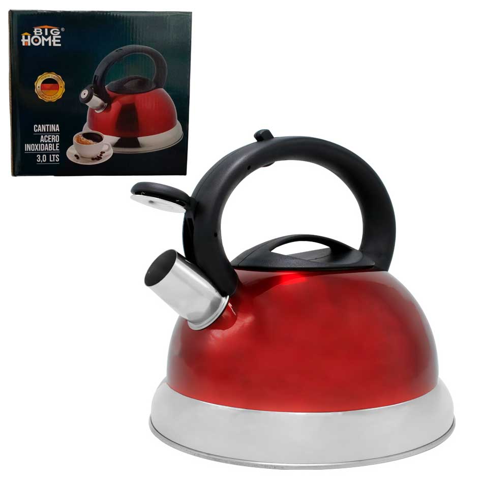 Cantina De Acero Inoxidable 3 Litros Big Home Roja Am4182