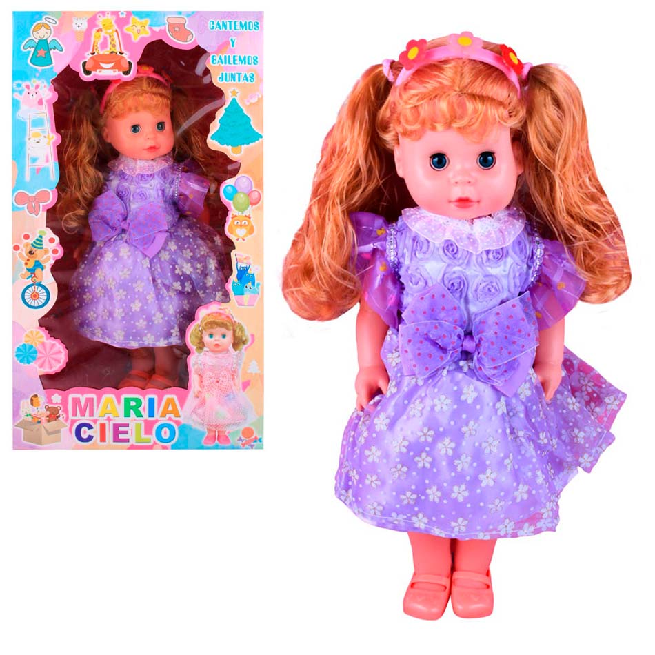 Muñeca Maria Cielo Vestido Y Diadema Con Luces Rm2019M2