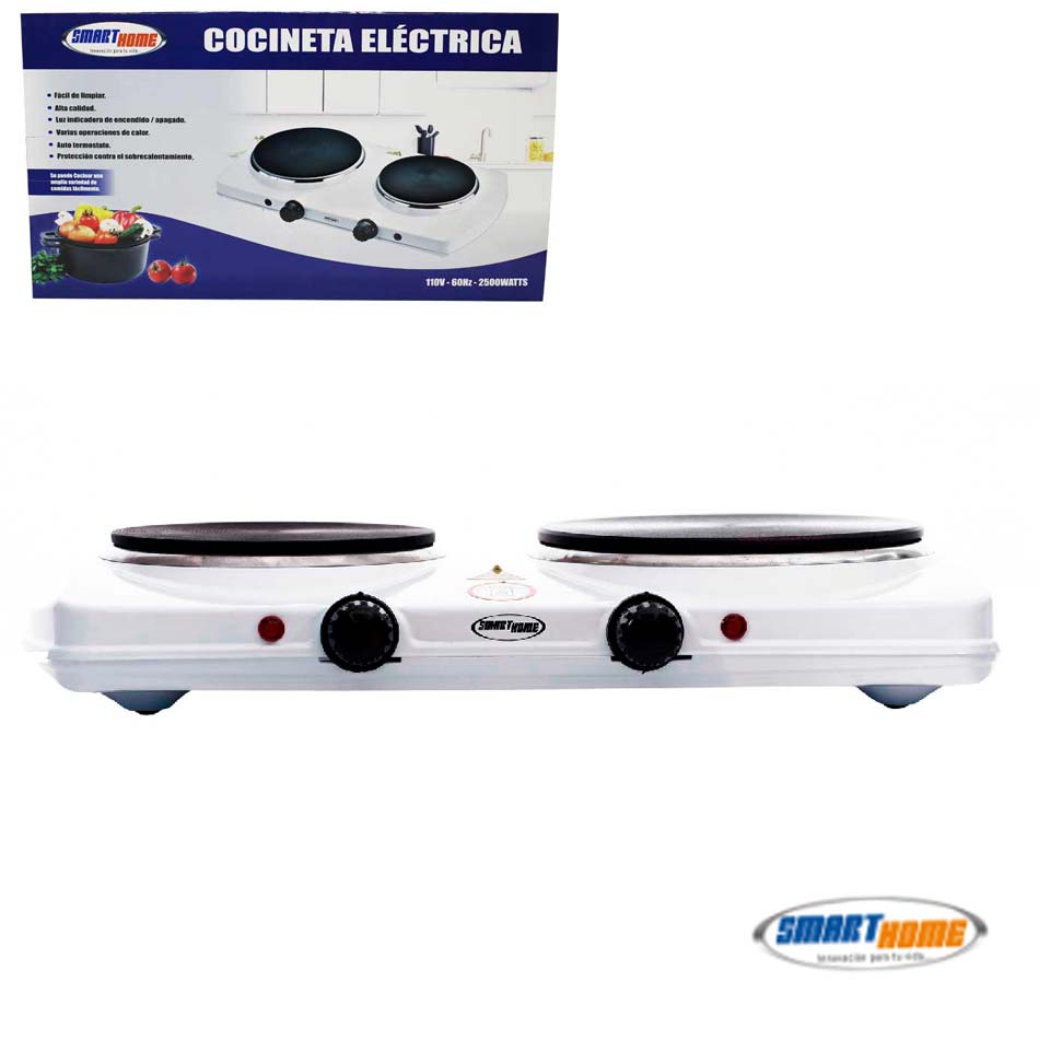 Cocineta Electrica 2 Hornillas 2500W Smart Home AD-S256