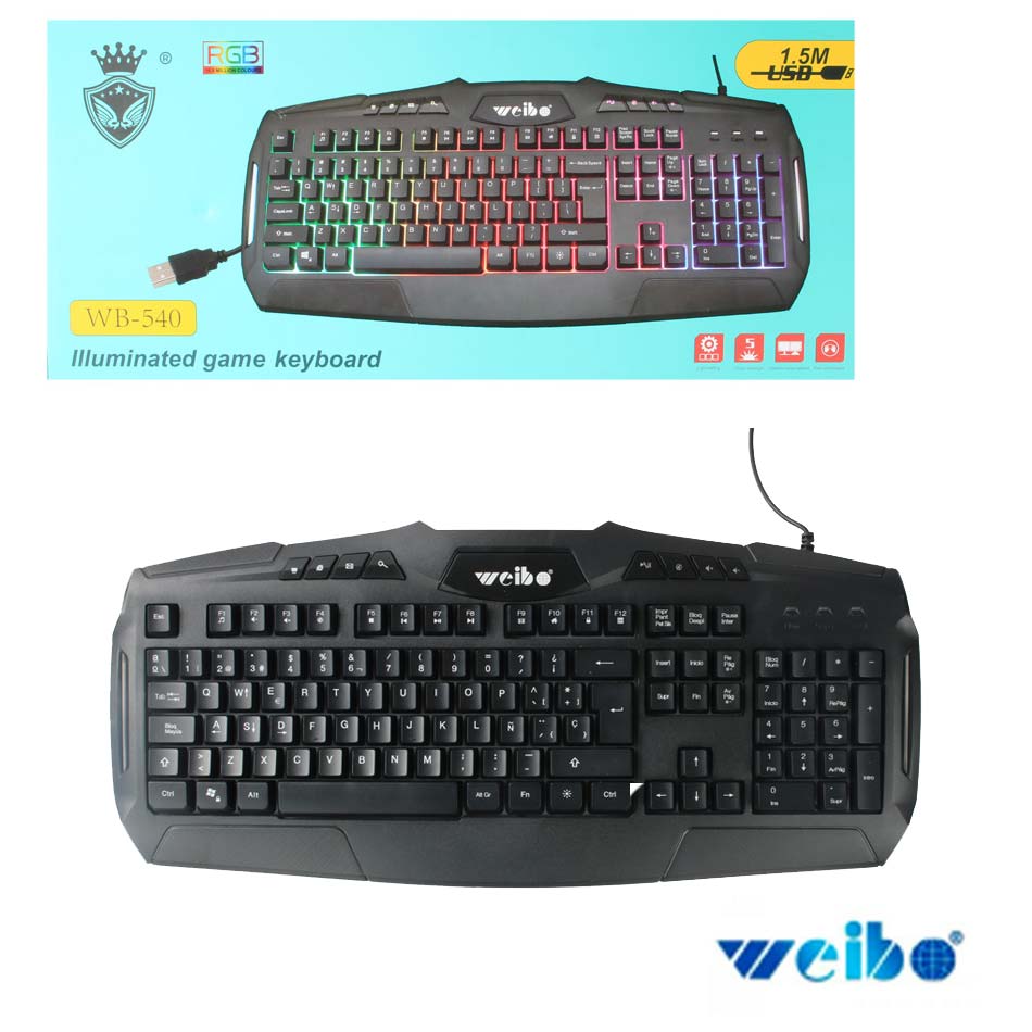 Teclado Gamer Retroiluminado Wb-540 Weibo MIA-9036