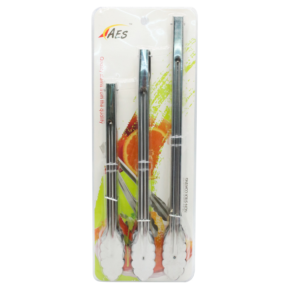 Set Pinzas D/Acero Cocina 3 Piezas Mia-8003