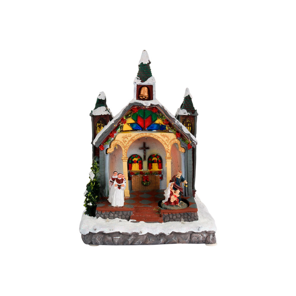 Iglesia Navidad Musical Y Con Luz Mia-10108