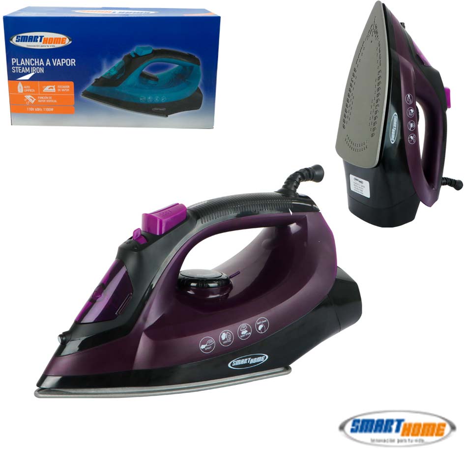 Plancha a Vapor Smart Home 1100W Lila SH-619-2