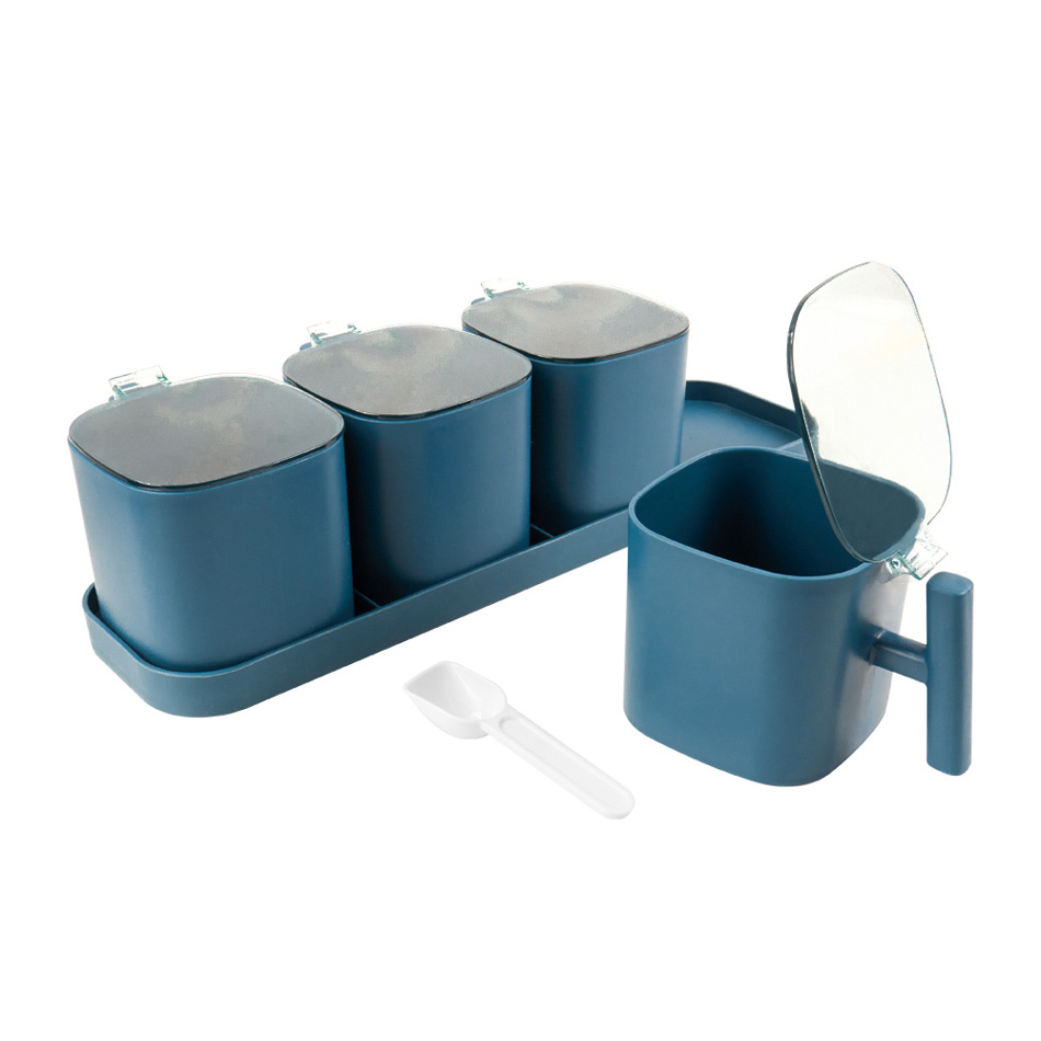 Set Condimentero Plástico 4 Piezas Turquesa Mia20597