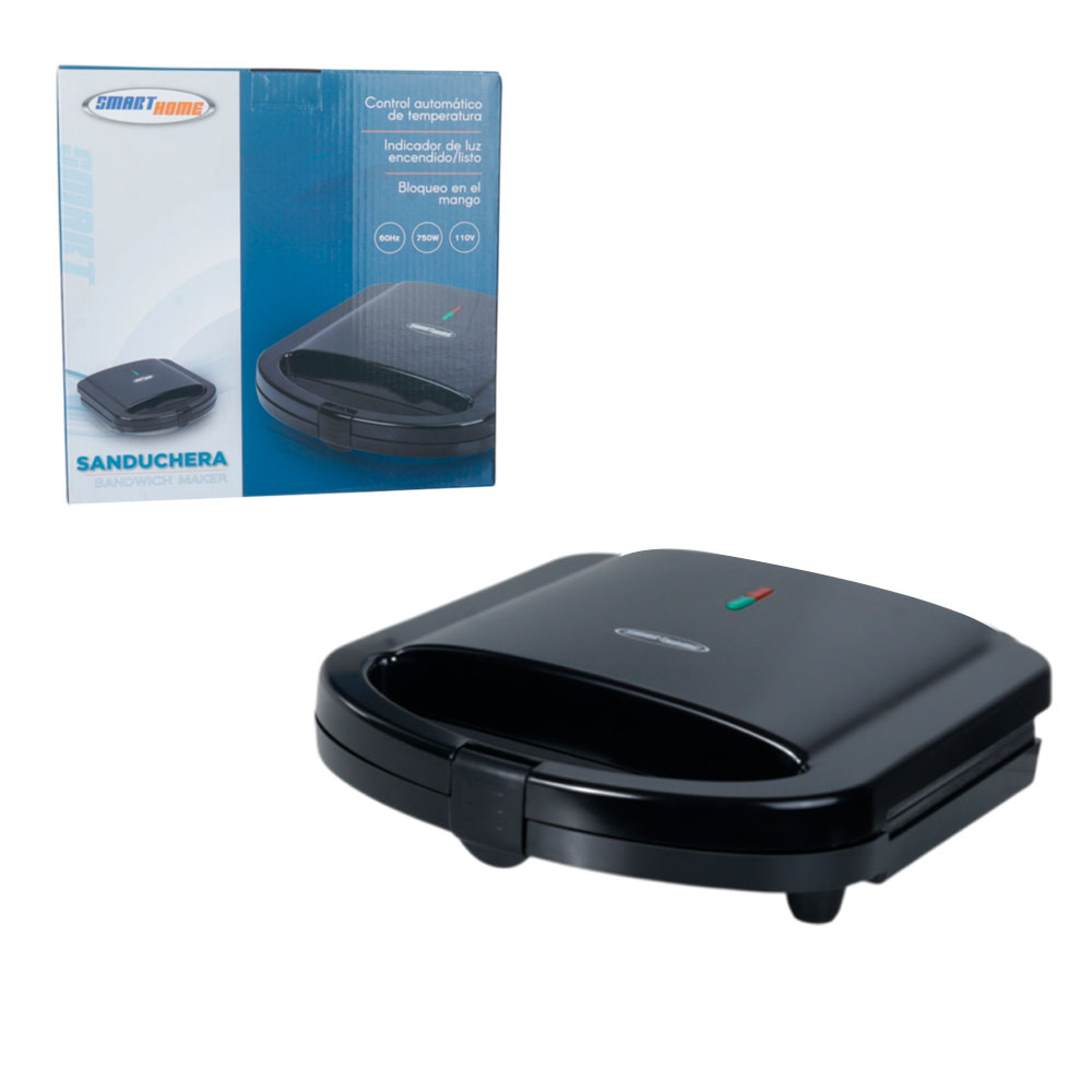 Sanduchera 750W Negra Smart Home ST-13