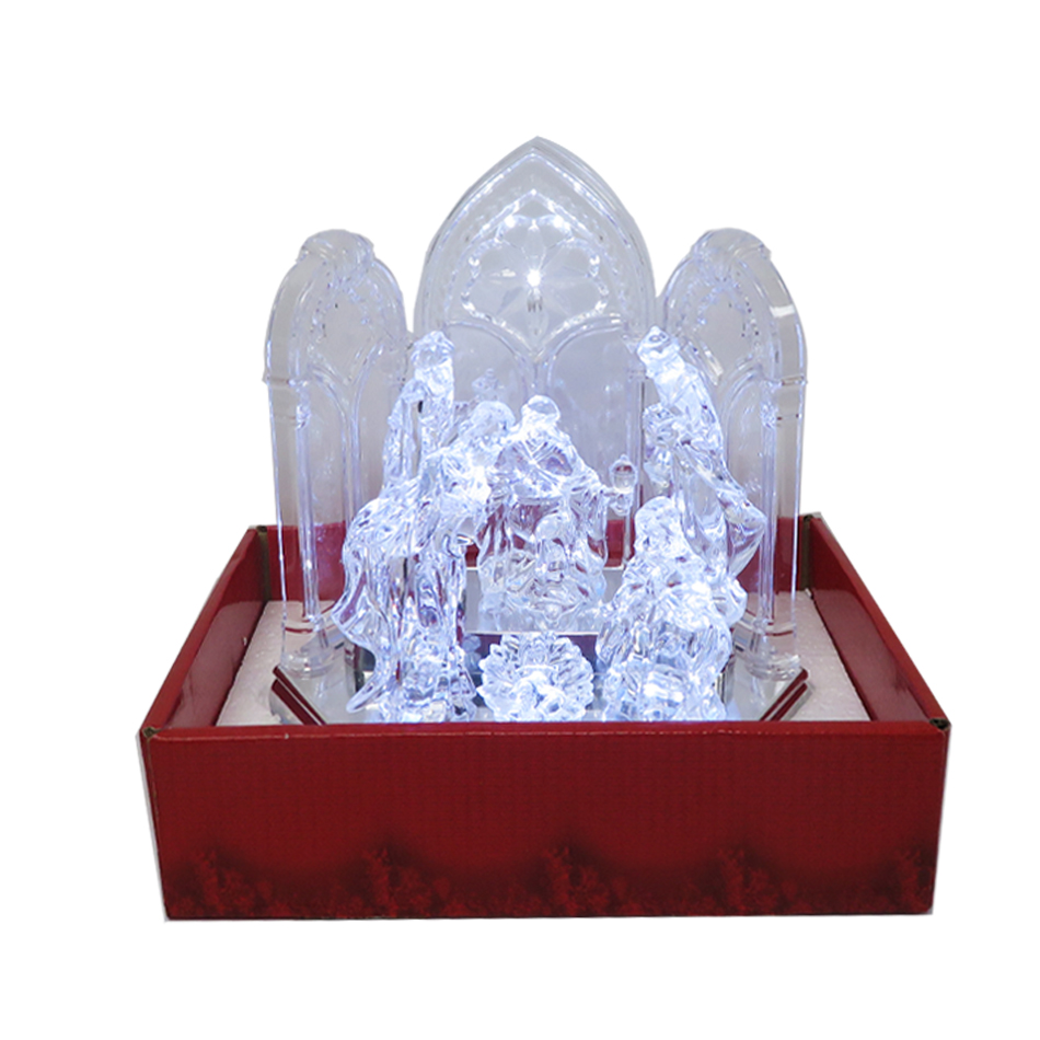 Nacimiento Acrilico Navidad Con Luz Y Sonido 20X15X19.5Cm Caja | Mia10401