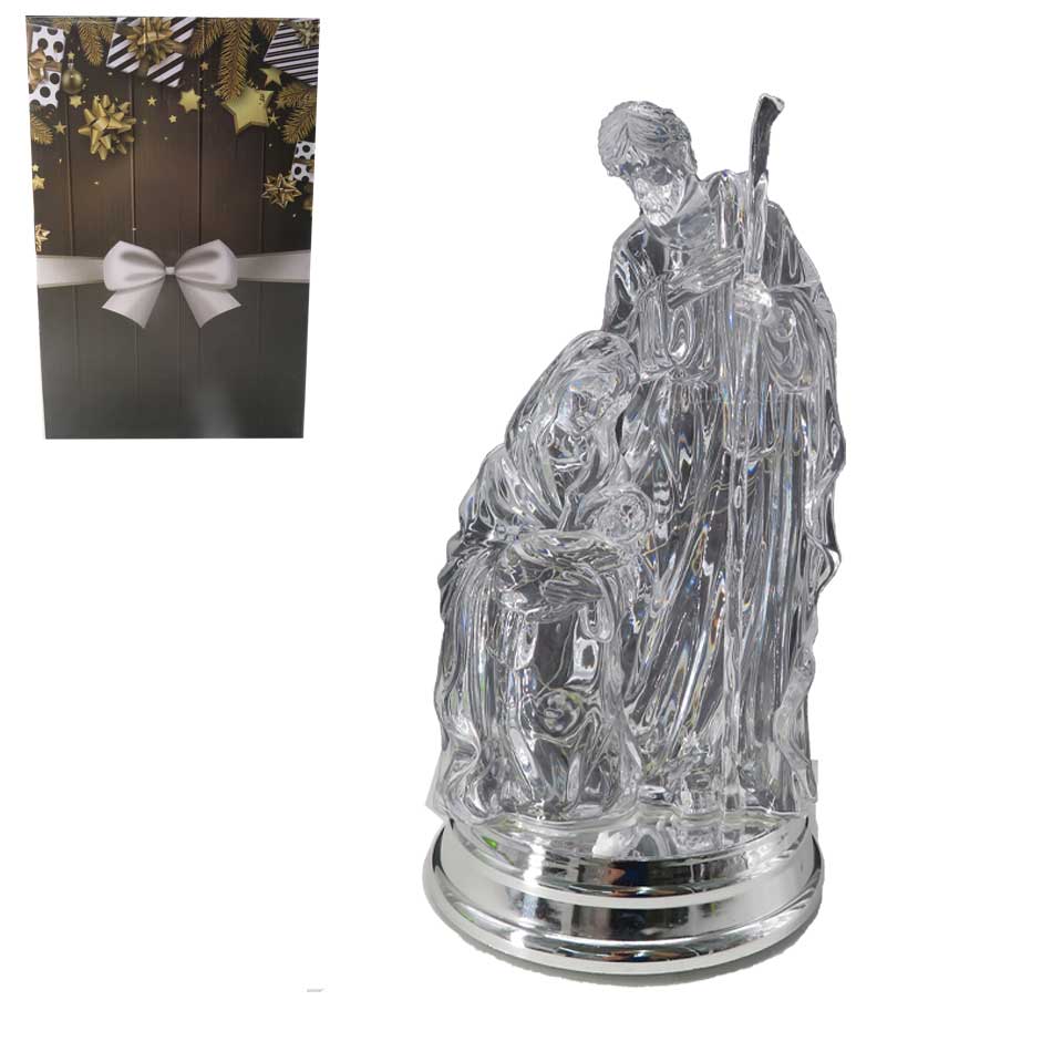 Nacimiento Acrilico Navidad Con Luz Y Sonido 15.5X29Cm | Mia10402