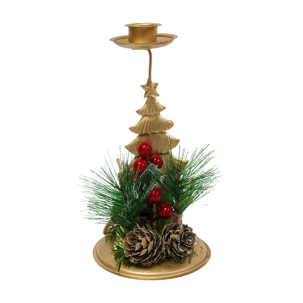 Candelabro Metal Navidad Arbol 1V Mia10425