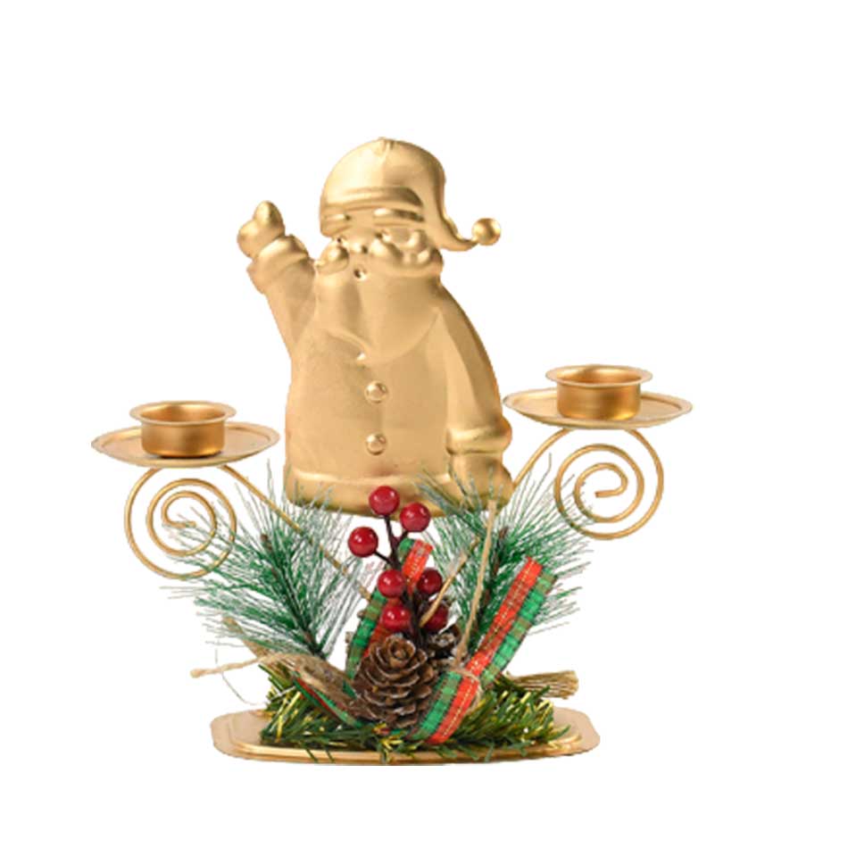 Candelabro Metal Navidad Noel 2V Mia-10426