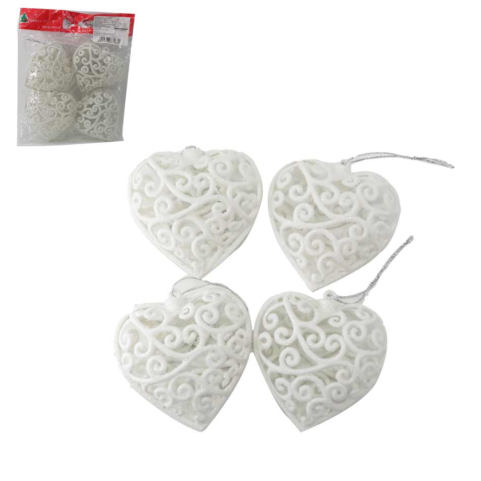 Adorno Navidad Corazon 4 Piezas Mia-10463