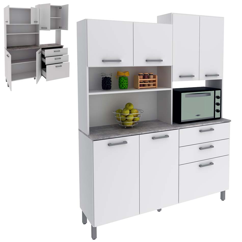 Kit De Cocina 183X 138.9X37.9Cm Tecno Mobili Blanco Cz10130001
