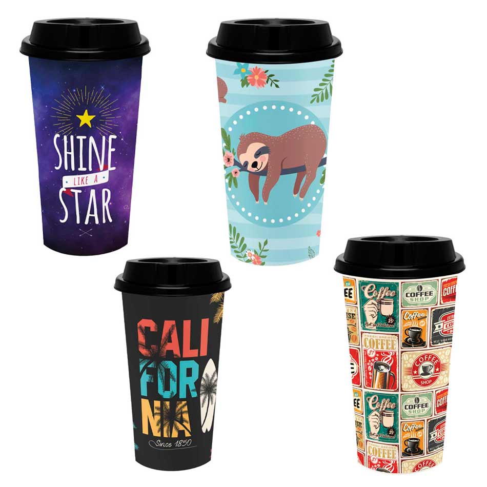 Vaso Con Tapa Plastico 550Ml Jaguar 4165