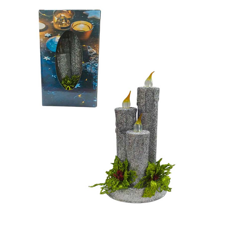 Candelabro Plástico Con Luz 3V Mia11369