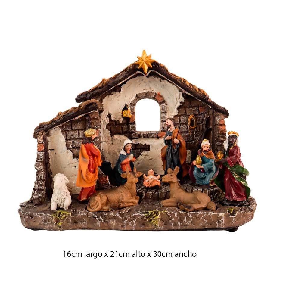 Nacimiento De Resina Con Luz Mia11025