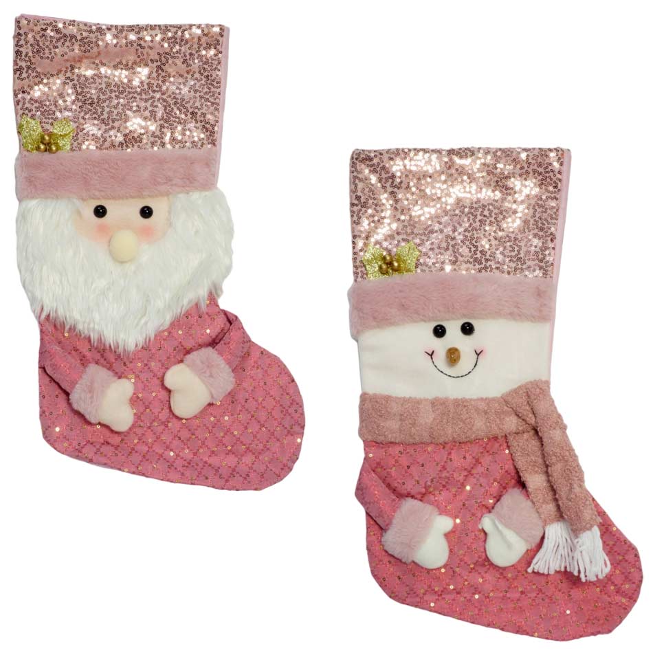 Bota Papa Noel Y Muñeco De Nieves Felpa Mia11226