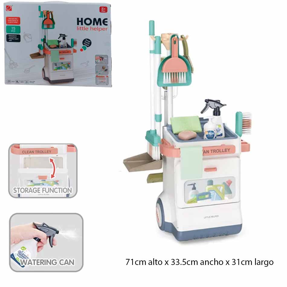 Carrito Rodante De Limpieza 15 Piezas Home Litter 66763