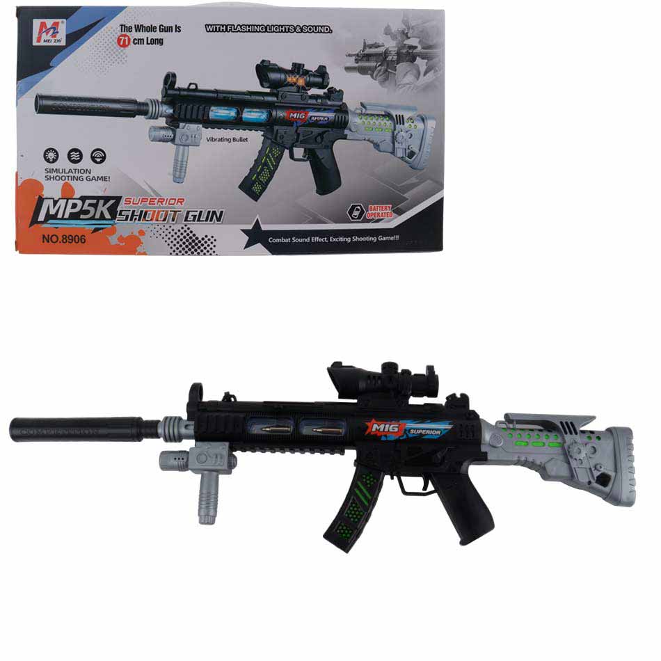 Metralleta Con Luz Son Caja 8906