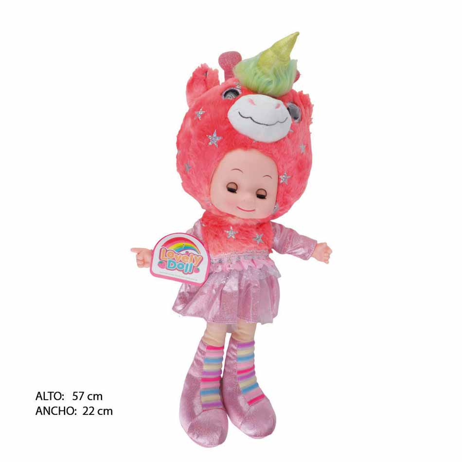 Muñeca Lovely Doll Con Disfraz De Unicornio 57Cm Dy8808Abc