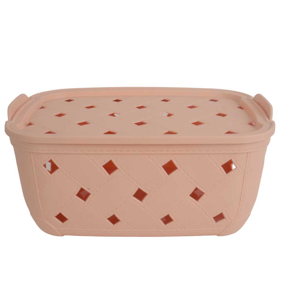 Canasta Plastica Rectangular Con Tapa 13.2X29.7X21Cm Mia12606