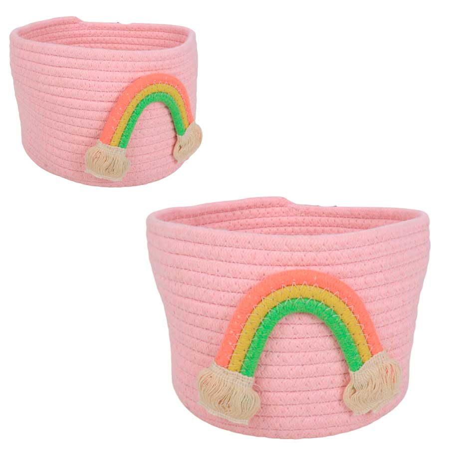 Cesto  De Cordon Arcoiris 20*14Cm Mia11669