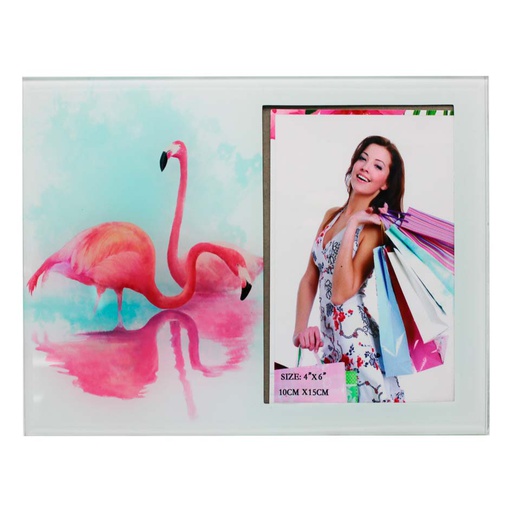 [1302630] Porta Retrato Vidrio Flamenco 10Cm X 15Cm Mia-7705