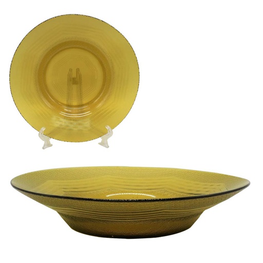 [1204893] Plato Hondo Vidrio Ambar Opto Dp925A