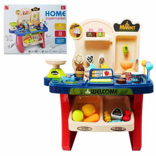 [6100808] Mini Supermarket Con Accesorios Home 33 Piezas 668-73