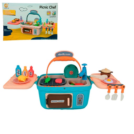 [6100788] Cocina Infantil Picnic Chef Y Accesorios De Cocina 906