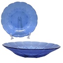 Plato Hondo Vidrio Azul Corazon Dp935B