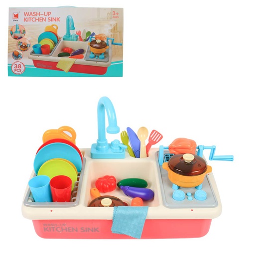 [6100782] Fregadero Infantil Con Grifo Y Accerorios 38 Piezas 9918