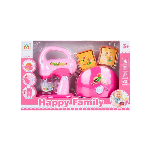 [6102005] Set Tostadora Y Batidora De Juguete Happy Family Ls8289