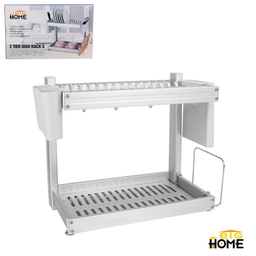 [1101289] Porta Vajilla De Aluminio 2 Niveles Big Home Cromado Ta6312A2