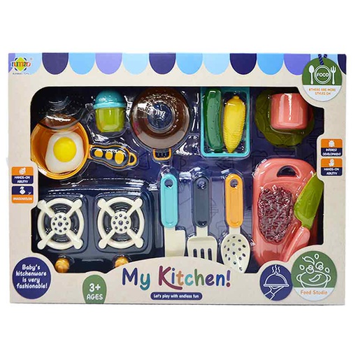 [6101856] Set Cocina Con Estufa Y Alimentos My Kitchen Rm82015