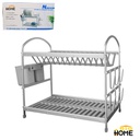 Porta Vajilla Escurridor Aluminio Gris 2Nv Ta-6249A