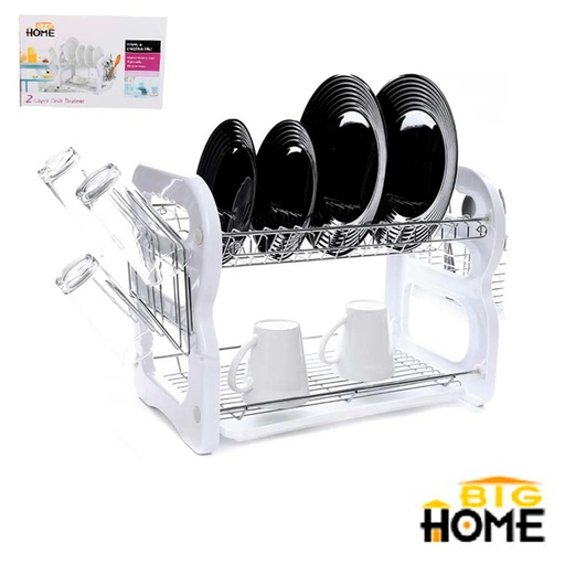 [1101284] Porta Vajilla De Aluminio Y Plástico 2 Niveles Big Home Ae1133