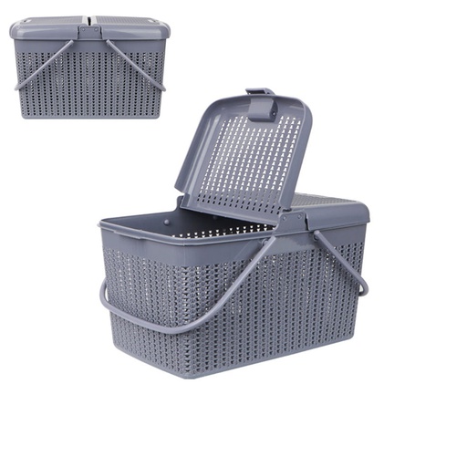 [1700468] Canasta Rectangular Doble Plástica Mia-8248